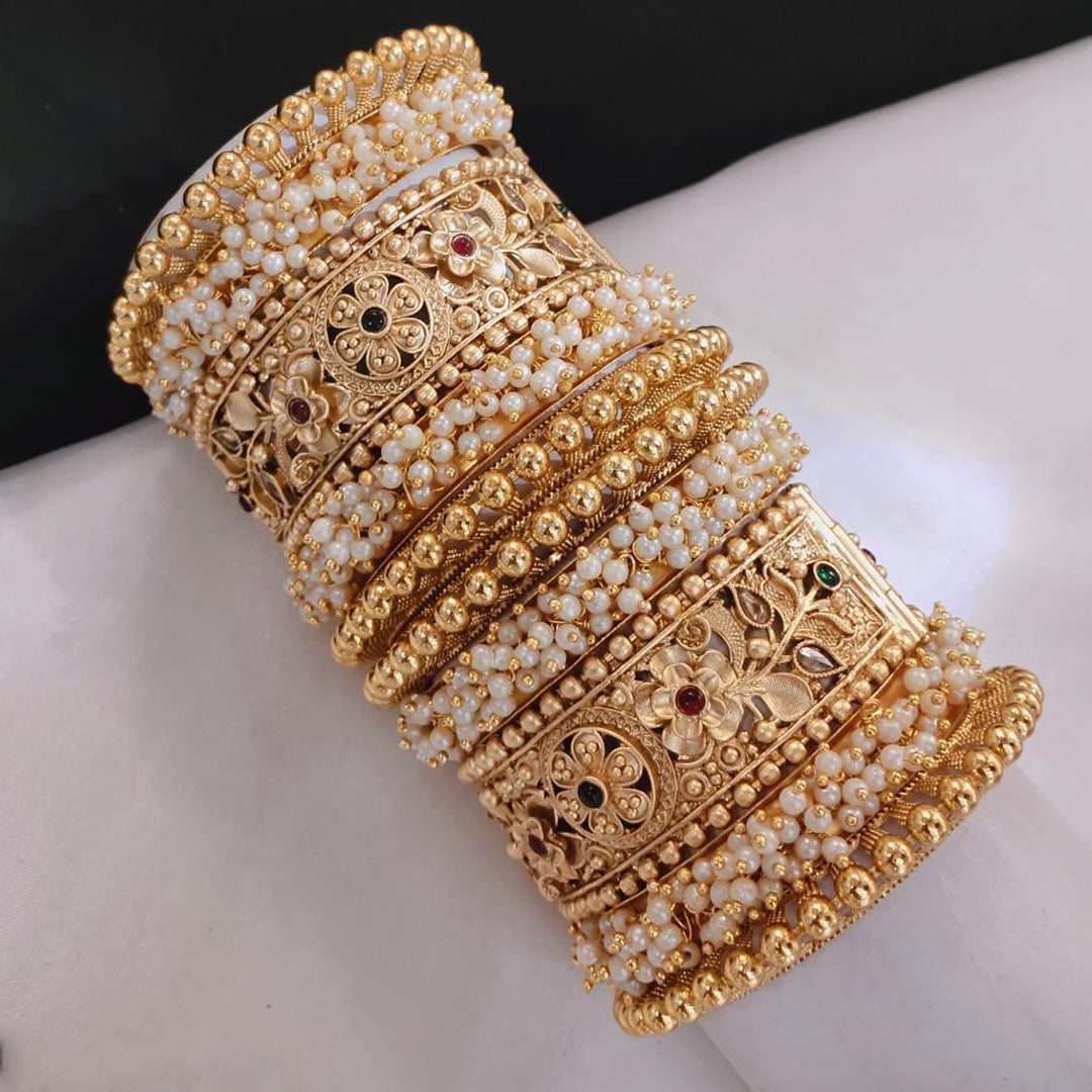 Prime Quality AD Kundan Meena Bangles Set – Traditional Bridal Collection