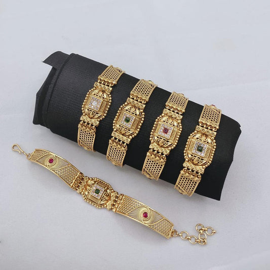 Designer AD Copper Bracelet – Rectangular Antique Finish