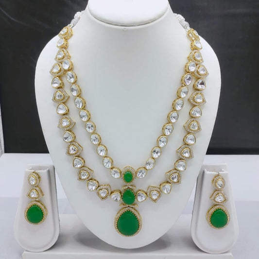 Dazzling Polki & Stone Layered Necklace Set