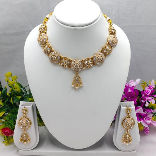 Elegant Chandan Polki Necklace Set