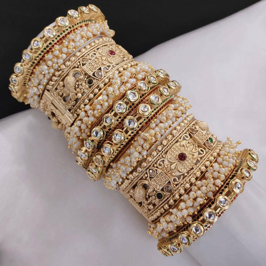 Prime Quality AD Kundan Meena Bangle Set – Designer Bridal Collection