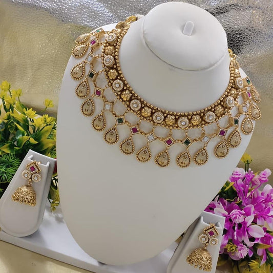 Exquisite Chandan Polki Necklace Set