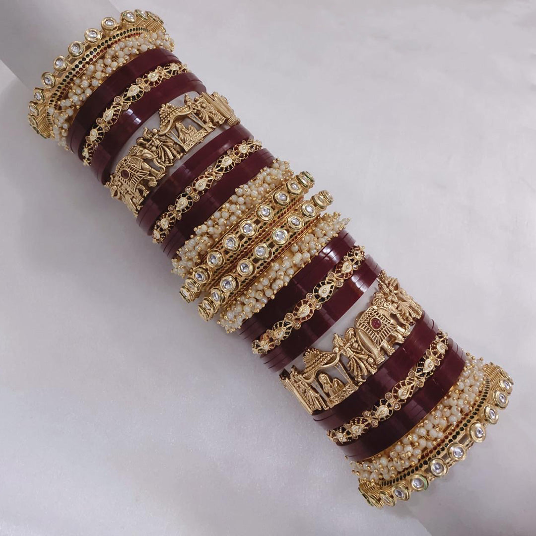 Prime Quality AD Kundan Meena Bridal Bangle Set – Designer Wedding Collection