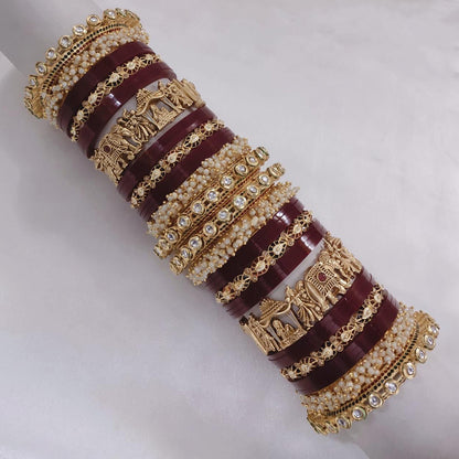 Prime Quality AD Kundan Meena Bridal Bangle Set – Designer Wedding Collection