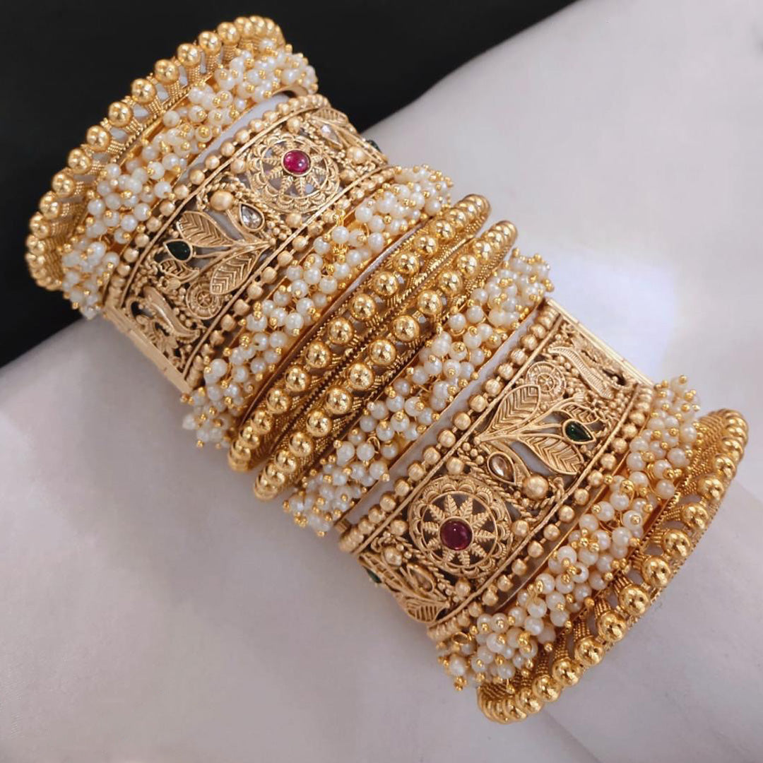 Prime Quality AD Kundan Meena Bangles Set – Traditional Bridal Collection