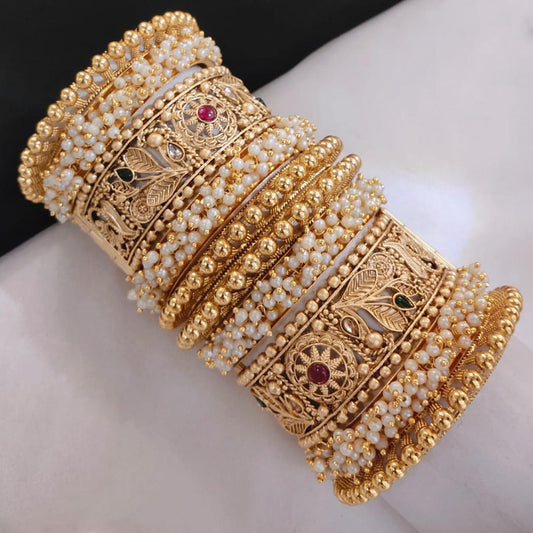Prime Quality AD Kundan Meena Bangles Set – Traditional Bridal Collection