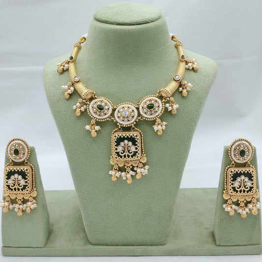 Prime Quality AD Copper Necklace Set with Earrings – Traditional Bridal Jewelry