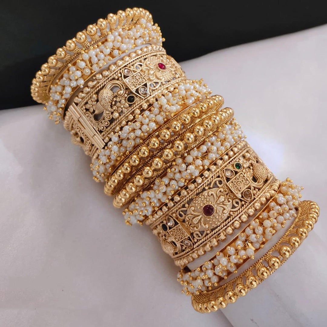 Prime Quality AD Kundan Meena Bangles Set – Traditional Bridal Collection